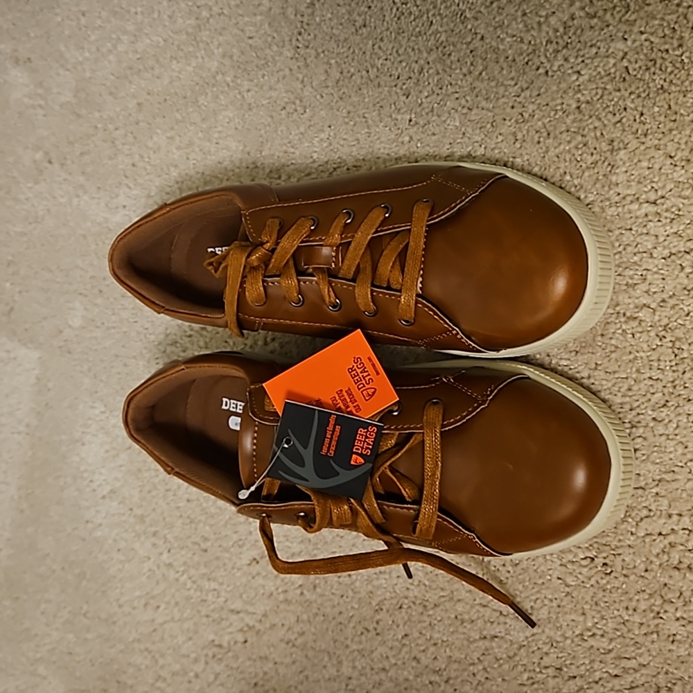 Boys dress sneakers. Brown. Size 6. Never worn. Deer Stags Kane